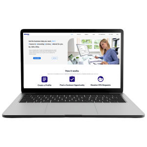 Waves CPAs homepage website for experienced CPAs and fractional CFO support platform homepage marketplace on laptop